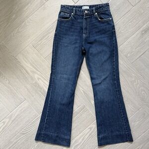 Women's Zara Blue Jeans Size 4, Flare Leg, Dark Wash